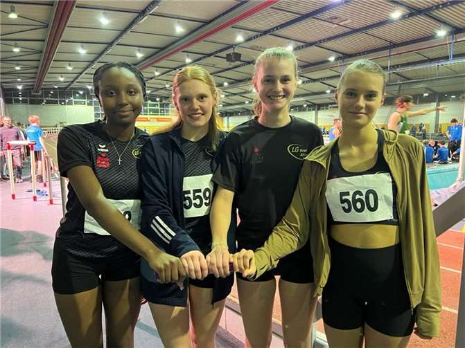 Das Team der 4x200m Staffel startete erfolgreich bei den Rheinland-Pfalz Hallenmeisterschaften. Quelle: LG Kreis Ahrweiler