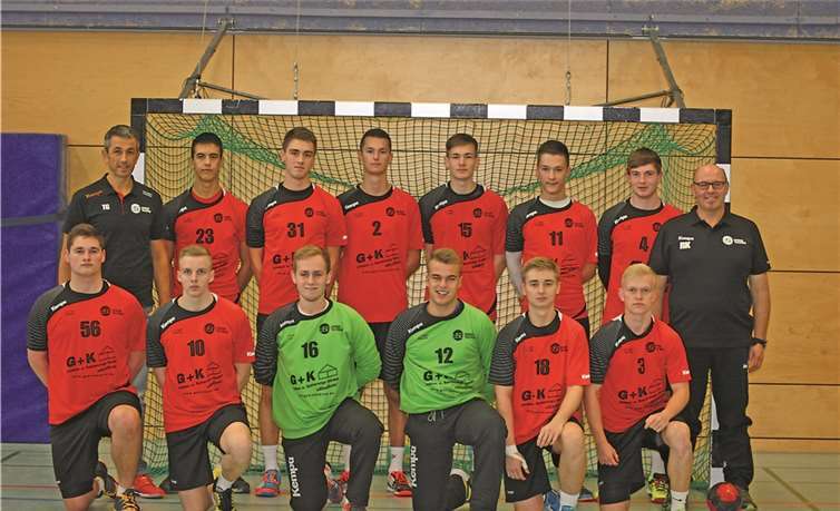 Das Team der A1-Jugend vor dem Spiel bei der JSG Hunsrück. privat