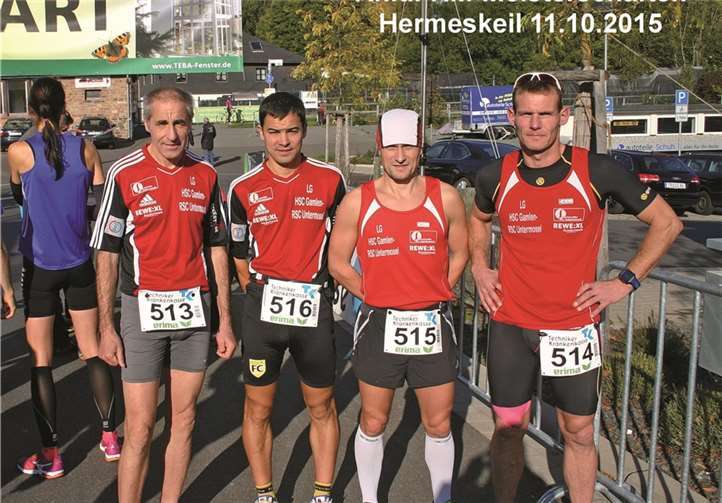 Das Team der LG HSC Gamlen-RSC Untermosel bei der Rheinland-Meisterschaft im Halbmarathon in Hermeskeil.privat