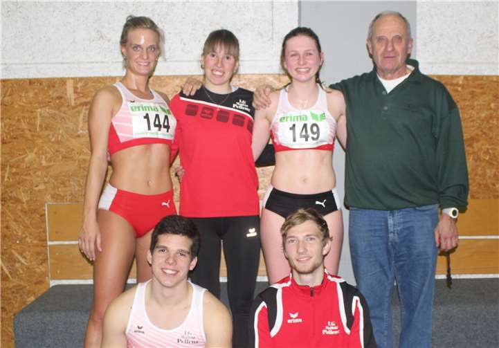 Das Team der LG in Ludwigshafen. V.l.: C. Zeni, S. Teller, J. Krämer und Trainer W. Wirth, G. Föhr und A. Giese. Foto: privat