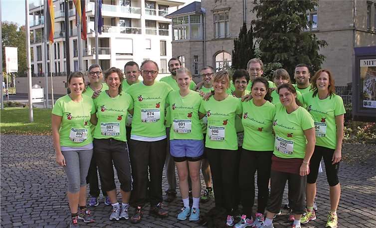 Das Team der Stadtverwaltung beim Firmenlauf.privat