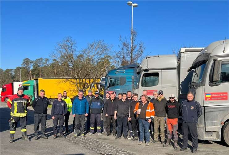 Das Team des Hilfstransportes auf dem Weg nach Tulcea.
