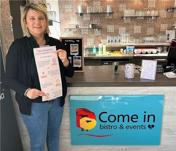 Das Team des inklusiven Bistros „Come in“ am Rheinbacher Bahnhof hat die Aktion „Spendier-Dose - Teilen macht glücklich“ ins Leben gerufen. Foto: privat