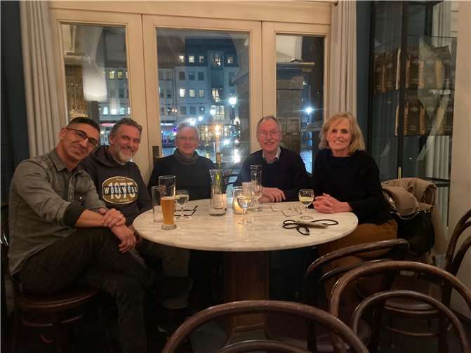 Das Team vom Altengraben: v.li. Tarkan Külekci, Boris Köth, Rolf Klöver, Jürgen Potratz u. Gabriele Altmann. Quelle: Arbeitskreis Qualitätsentwicklung Altengraben