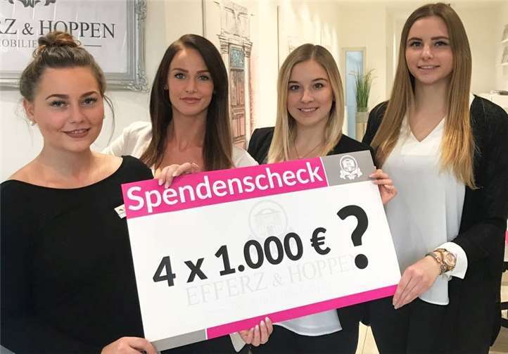 Das Team von Efferz & Hoppen ist stolz auf das tolle Spendenresultat.