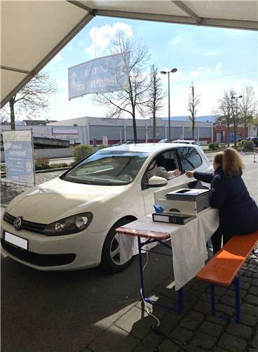 Das Testzentrum ist als Drive-In konzipiert.