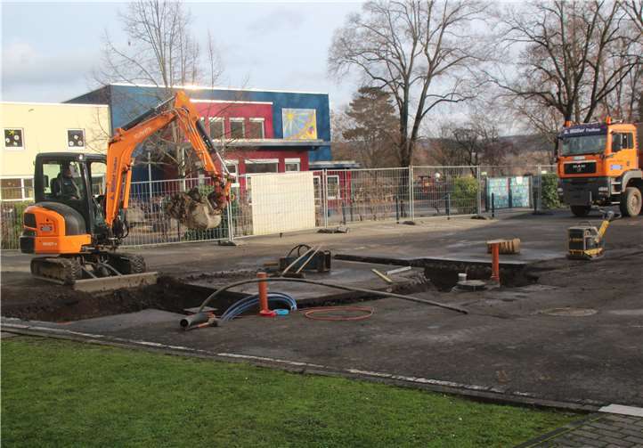 Das Thema „Kindergarten“ spielte in der Stadtratssitzung eine große Rolle. Das Foto zeigt den Bauplatz für die Kindergarten-Container