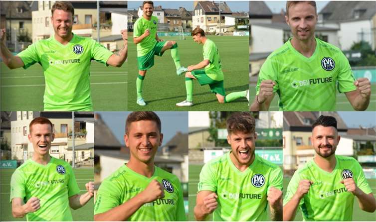 Das Training war hart, die Stimmung trotzdem fantastisch. Und so haben die „Jungs vom Wasserturm“ beim Fototermin vor dem Bielefeld-Spiel auchschonmal ein bisschen Jubeln geübt.