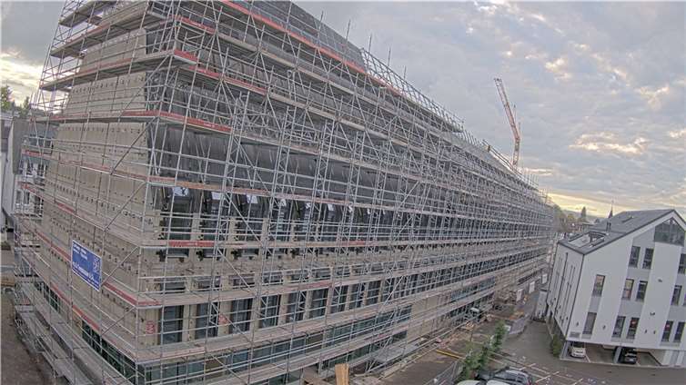 Das Verbandsgemeindehaus in Montabaur. Die Aufnahme stammt vom 29.9.2022 um 18 Uhr, als gerade die Sitzung der VGR begann.  Foto: VG Montabaur