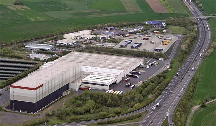 Das WEIG-Logistikzentrum Mayen, Industriegebiet Ost-Eifel, direkt an der A48. Pressestelle WEIG Gruppe