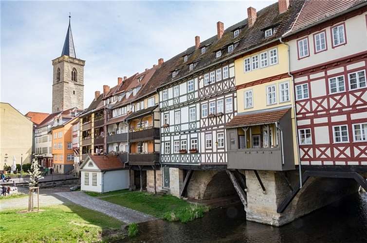 Das Wahrzeichen Erfurts: Die Krämerbrücke. Quelle: Elcholito (CC0-Lizenz)/ pixabay.com