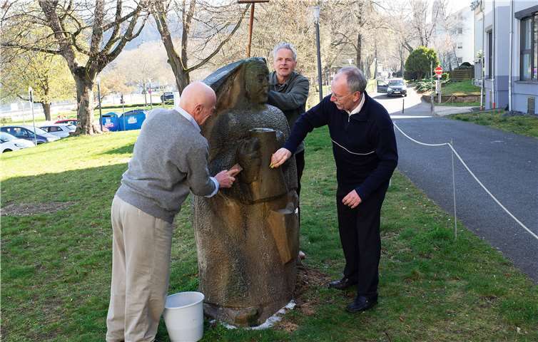 Das Wahrzeichen wird gründlich gereinigt. Foto: Hermann Schaefer