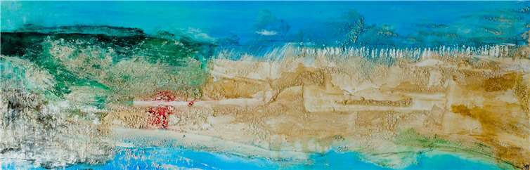 Das Werk „Stadt am Meer“ (Acryl auf Leinwand) von Marianne Nalbach.