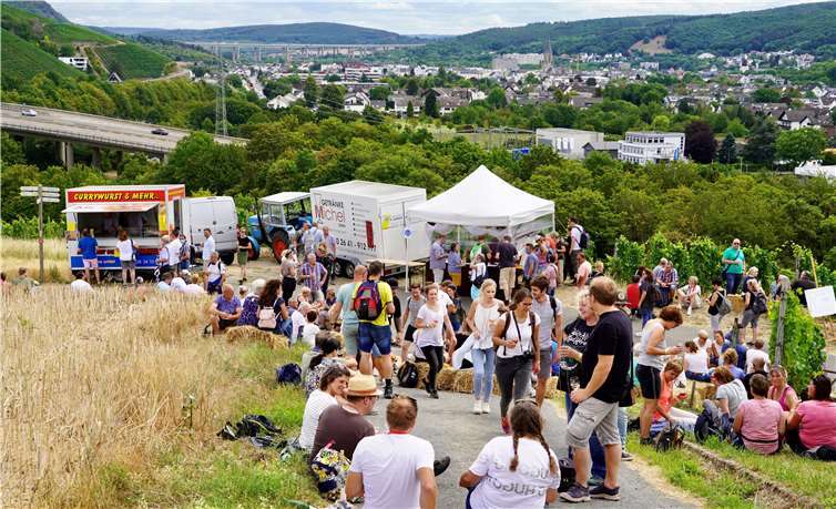 Das Ziel der Wanderung war dieses Mal ja nicht auf der „Festwiese“ oberhalb von Bad Neuenahr, sondern bereits deutlich vorher im „Dellmich“. Fotos: KG