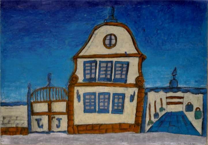 Das barocke Haus mit einer frei erfundenen Garage.Foto: privat