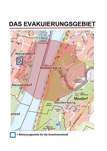 Das blaue Quadrat kennzeichnet die Betreuungsstrelle für die Ahnwohner.  Quelle: Stadt Koblenz