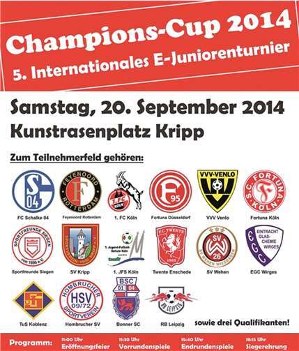 Das diesjährige Jugendfußballturnier wird am kommenden Samstag in Kripp stattfinden. Privat