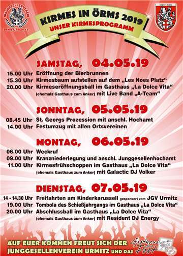 Das diesjährige Kirmesprogramm. Foto: JGV Urmitz