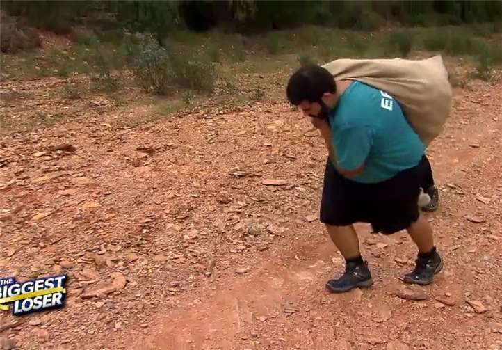 Das eigene Gewicht musste in Orangen getragen werden.