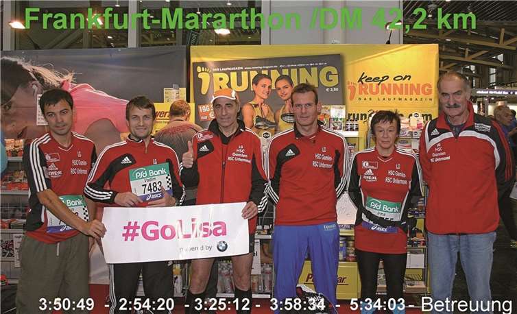 Das erfolgreiche LG - Marathon - Team beim Frankfurt-Marathon mit Marathon.Privat