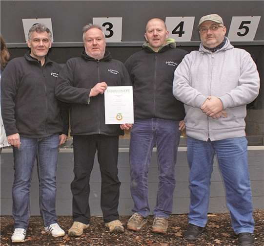 Das erfolgreiche Raubacher Kurzwaffen-Team (v.l.): Ingo Franke, Michael Kellner, Achim Beer und Jörg Zimmermann. privat