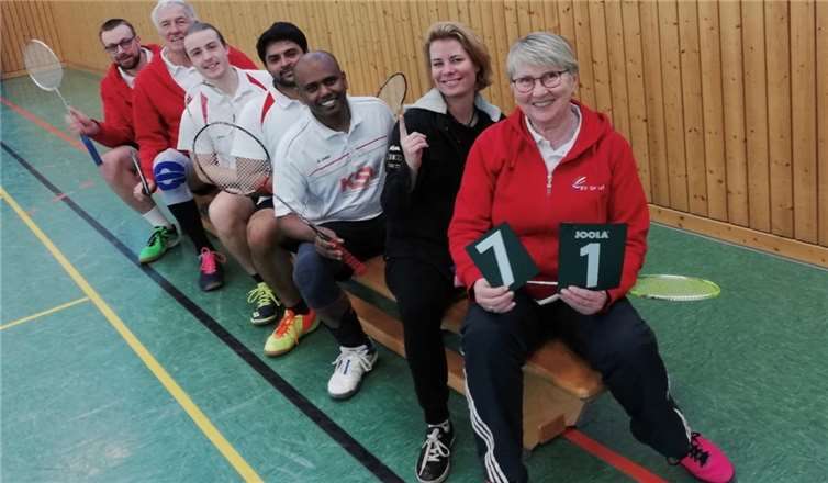 Das erfolgreiche Team des SV Unkel 2 von hinten nach vorne mit Olaf Radcke, Dieter Prax, Kilian Wolf, Girish C.T., Arun Karuvelil, Tanja Korf und Brigitte Prax. Foto: privat