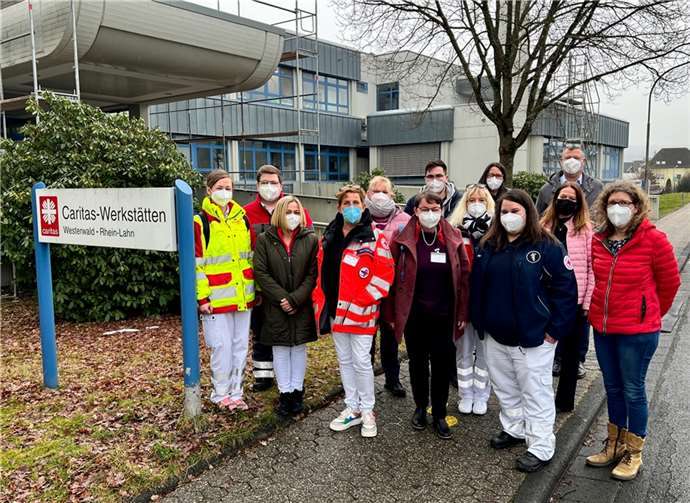 Das mobile Impfteam des DRK und das Organisations- und Koordinierungsteam der Caritas-Werkstätten Westerwald-Rhein-Lahn freuten sich, dass auch bei der dritten großen gemeinsamen Impfaktion alles reibungslos ablief. Foto: privat