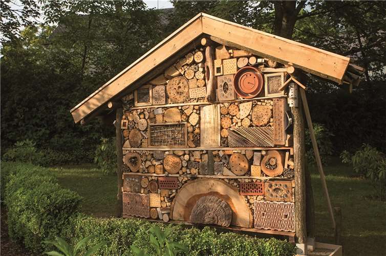 Das neu erbaute Insektenhotel