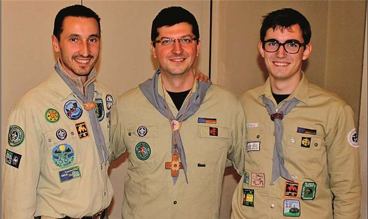 Das neue DPSG Stammesteam (v.l.): Ralf Lobov, Pater Marek und Philippe Hackenberg.