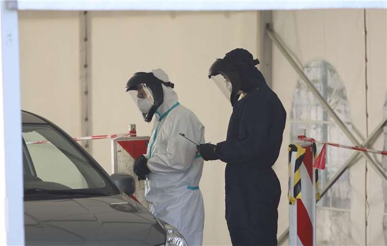 Das neue Drive-In System der Fieberambulanz in Neuwied.Foto: Presseteam TEL Landkreis Neuwied