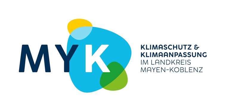 Das neue Logo symbolisiert die Verbindung zwischen Klimaschutz und Klimaanpassung und unterstreicht das ganzheitliche Konzept der Kreisverwaltung MYK im Umgang mit den wachsenden Herausforderungen des Klimawandels. Copyright: Kreisverwaltung Mayen-Koblenz