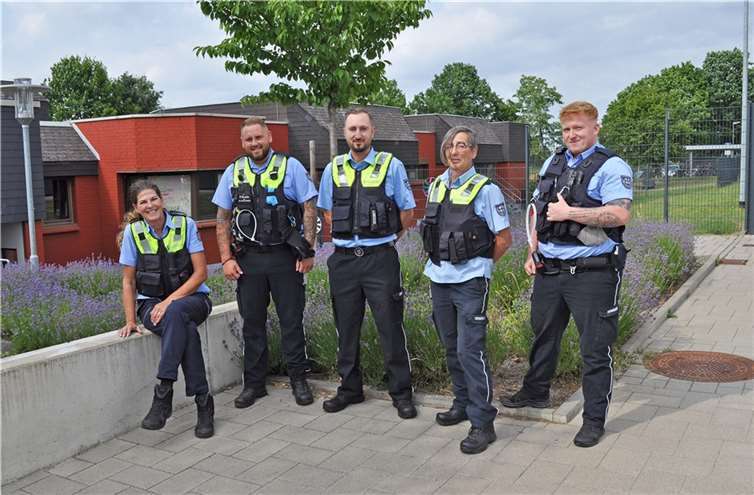 Das neue Team des Ordnungsaußendienstes der Stadt Meckenheim: (v.l.n.r. ): Andrea Destrait, Patrick Greis, Daniel Mombauer, Claudia Schmitz-Jonas und Florian Mathis – es fehlt: Achim Destrait Foto: Stadt Meckenheim