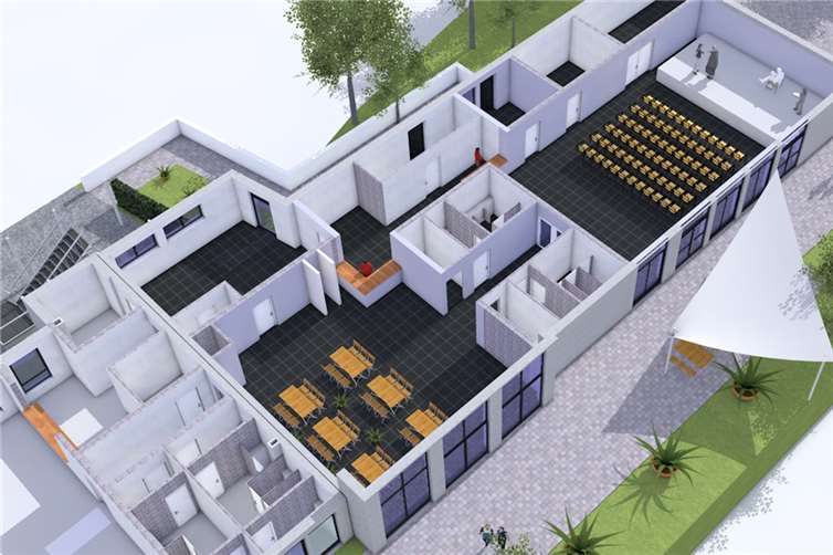 Daufsicht von Scheune und Seniorentreff