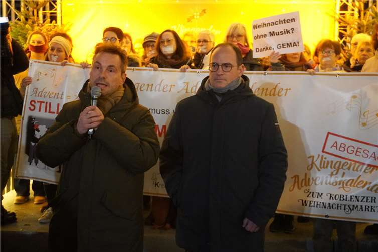 David Langner (Oberbürgermeister der Stadt Koblenz) und Ingo Schneider (Bildungs- und Kulturdezernent der Stadt Koblenz).