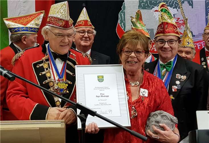 Den 5. Februar 2020 wird Inge Moskopp sicherlich nie vergessen: Damals erhielt sie den Kreiswackes des Landkreises Mayen-Koblenz.Foto: Archiv KH