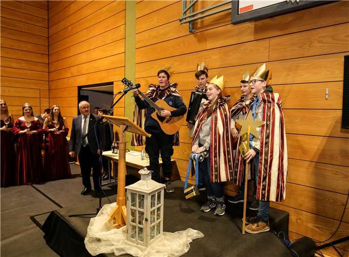 Den Neujahrsempfang nutzten die Sternsinger für einen musikalischen Auftritt. 