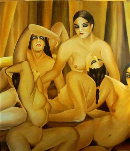 Den stilisierten Frauenakten verlieh der Maler einen ganz eigenen Ausdruck.