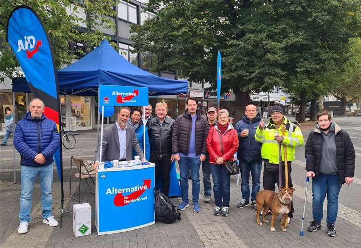 Der AFD-Info-Stand in Neuwied.Foto: AFD Neuwied