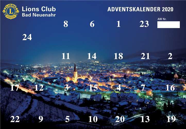 Der Adventskalender 2020 des Lions Clubs Bad Neuenahr.Foto: Lions Club Bad Neuenahr