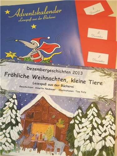 Der Adventskalender enthält für jeden Schultag bis Weihnachten in einem roten Umschlag eine Geschichte, die vor der ganzen Klasse vorgelesen wird. Grafik: Stadt Mayen