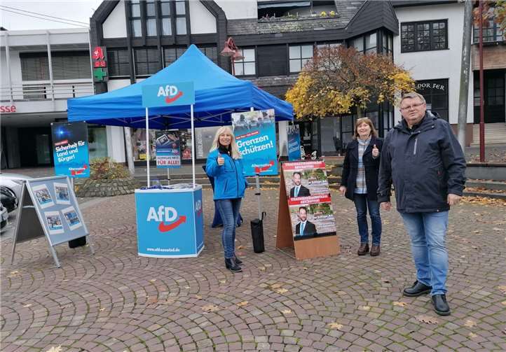 Der AfD-Infostand in Dierdorf. Foto: AfD-Kreisverband Neuwied