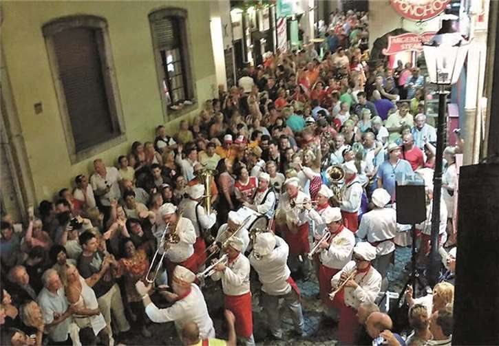 Der Auftritt der Gulaschkapell‘ aus Erpel in der „Salzjass“ in Köln.privat