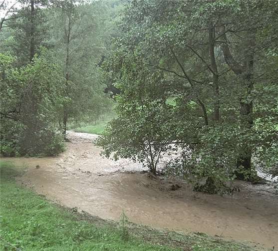 Der Bachemer Bach bei dem Unwetter im Juni.privat