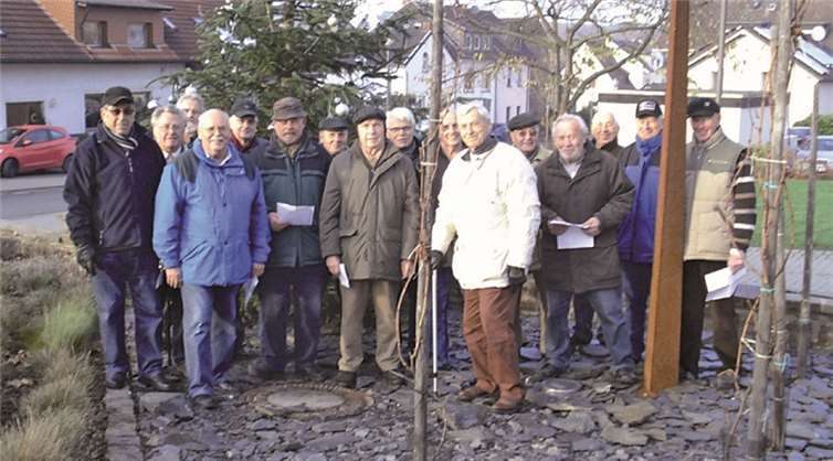 Der Bachemer Rentnerclub schmückte mit Eifer den Baum auf dem Dorfplatz. privat