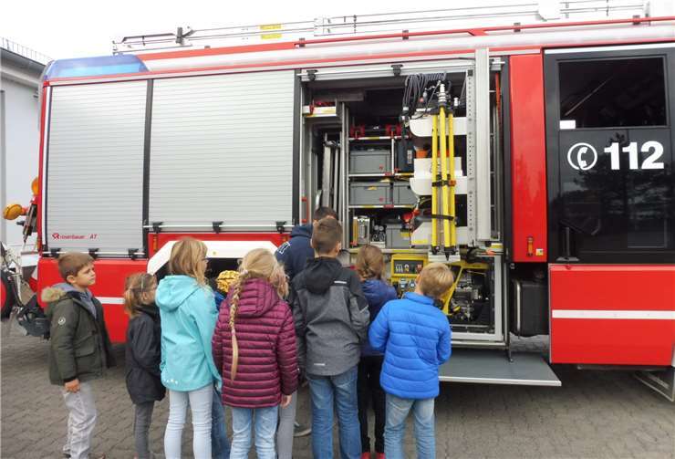 Der Besuch bei der Feuerwehr der Stadt Mendig.