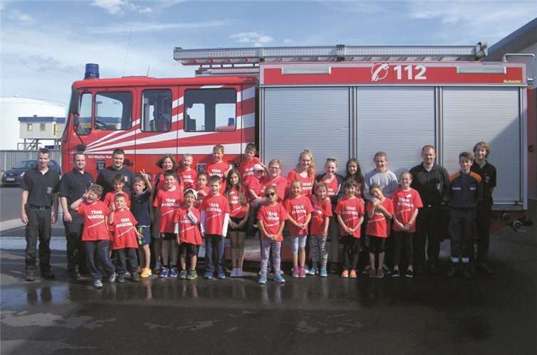 Der Besuch der Feuerwehrwache Nord brachte viele Kinderaugen zum Leuchten.privat