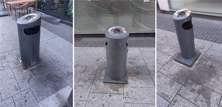 Der Boden und die Mülleimer selbst sind in einem stark verdreckten Zustand. Foto: privat
