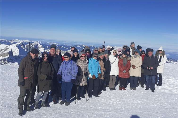 Der Bürgerverein Meckenheim auf dem 3020 m hohen Gipfel des Titlis.