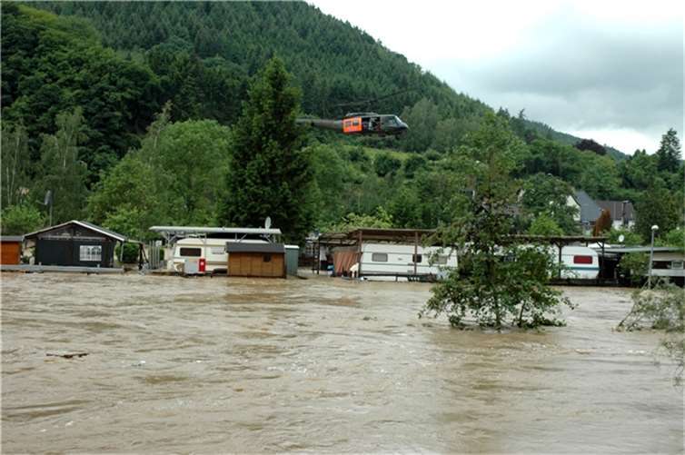Der Campingplaztz stand unter Wasser