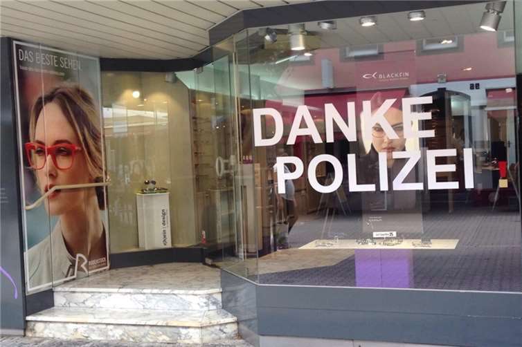 Der „Danke Polizei“-Schriftzug. Foto: privat